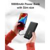 imageVEEKTOMX Portable Charger with Built in Cables 10000mAh Power Bank for iPhone with AC Wall Plug Fast Charging USB C Slim Battery Pack with LED Display Compatible with iPhone 17161514 SamsungMidnight Black