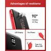 imageVEEKTOMX Portable Charger with Built in Cables 10000mAh Power Bank for iPhone with AC Wall Plug Fast Charging USB C Slim Battery Pack with LED Display Compatible with iPhone 17161514 SamsungBlack Red