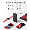 imageVEEKTOMX Portable Charger with Built in Cables 10000mAh Power Bank for iPhone with AC Wall Plug Fast Charging USB C Slim Battery Pack with LED Display Compatible with iPhone 17161514 SamsungMidnight Black