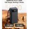 imageVEEKTOMX Portable Charger with Built in Cables 10000mAh  100W Power Bank 56000mah Portable Charger with Emergency LED Flashlight