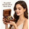 image:imageVEEKTOMX 18Note Solid Wooden Music Box HandCranked Classic Retro Melody Box for Adults Kids Best Gifts for Women Men Girls Boys Home Decor Anniversary Birthday