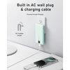image:imageVEEKTOMX Portable Charger with Built in Cables 10000mAh Power Bank for iPhone with Wall Plug Travel Essential Fast Charging Slim USB C External Battery Pack for iPhone 171615 Samsung iPad etcCyan