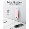 image:imageVEEKTOMX Portable Charger with Built in Cables 10000mAh Power Bank for iPhone with Wall Plug Travel Essential Fast Charging Slim USB C External Battery Pack for iPhone 171615 Samsung iPad etcPeach