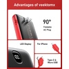 image:imageVEEKTOMX Portable Charger with Built in Cables 10000mAh Power Bank for iPhone with Wall Plug Travel Essential Fast Charging Slim USB C External Battery Pack for iPhone 171615 Samsung iPad etcBLACK