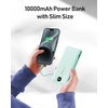 image:imageVEEKTOMX Portable Charger with Built in Cables 10000mAh Power Bank for iPhone with Wall Plug Travel Essential Fast Charging Slim USB C External Battery Pack for iPhone 171615 Samsung iPad etcCyan