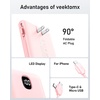image:imageVEEKTOMX Portable Charger with Built in Cables 10000mAh Power Bank for iPhone with Wall Plug Travel Essential Fast Charging Slim USB C External Battery Pack for iPhone 171615 Samsung iPad etcPeach