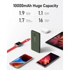 image:imageVEEKTOMX Portable Charger with Built in Cables 10000mAh Power Bank for iPhone with Wall Plug Travel Essential Fast Charging Slim USB C External Battery Pack for iPhone 171615 Samsung iPad etcDark Green