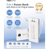 image:imageVEEKTOMX Portable Charger with Built in Cables 10000mAh Power Bank for iPhone with Wall Plug Travel Essential Fast Charging Slim USB C External Battery Pack for iPhone 171615 Samsung iPad etcPure White