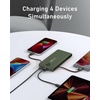 image:imageVEEKTOMX Portable Charger with Built in Cables 10000mAh Power Bank for iPhone with Wall Plug Travel Essential Fast Charging Slim USB C External Battery Pack for iPhone 171615 Samsung iPad etcDark Green