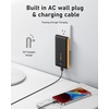 image:imageVEEKTOMX Portable Charger with Built in Cables 10000mAh Power Bank for iPhone with Wall Plug Travel Essential Fast Charging Slim USB C External Battery Pack for iPhone 171615 Samsung iPad etcDark GrayYellow