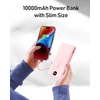 image:imageVEEKTOMX Portable Charger with Built in Cables 10000mAh Power Bank for iPhone with Wall Plug Travel Essential Fast Charging Slim USB C External Battery Pack for iPhone 171615 Samsung iPad etcPeach