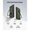 image:imageVEEKTOMX Portable Charger with Built in Cables 10000mAh Power Bank for iPhone with Wall Plug Travel Essential Fast Charging Slim USB C External Battery Pack for iPhone 171615 Samsung iPad etcDark Green