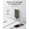 image:imageVEEKTOMX Portable Charger with Built in Cables 10000mAh Power Bank for iPhone with Wall Plug Travel Essential Fast Charging Slim USB C External Battery Pack for iPhone 171615 Samsung iPad etcDark Green