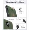 image:imageVEEKTOMX Portable Charger with Built in Cables 10000mAh Power Bank for iPhone with Wall Plug Travel Essential Fast Charging Slim USB C External Battery Pack for iPhone 171615 Samsung iPad etcDark Green